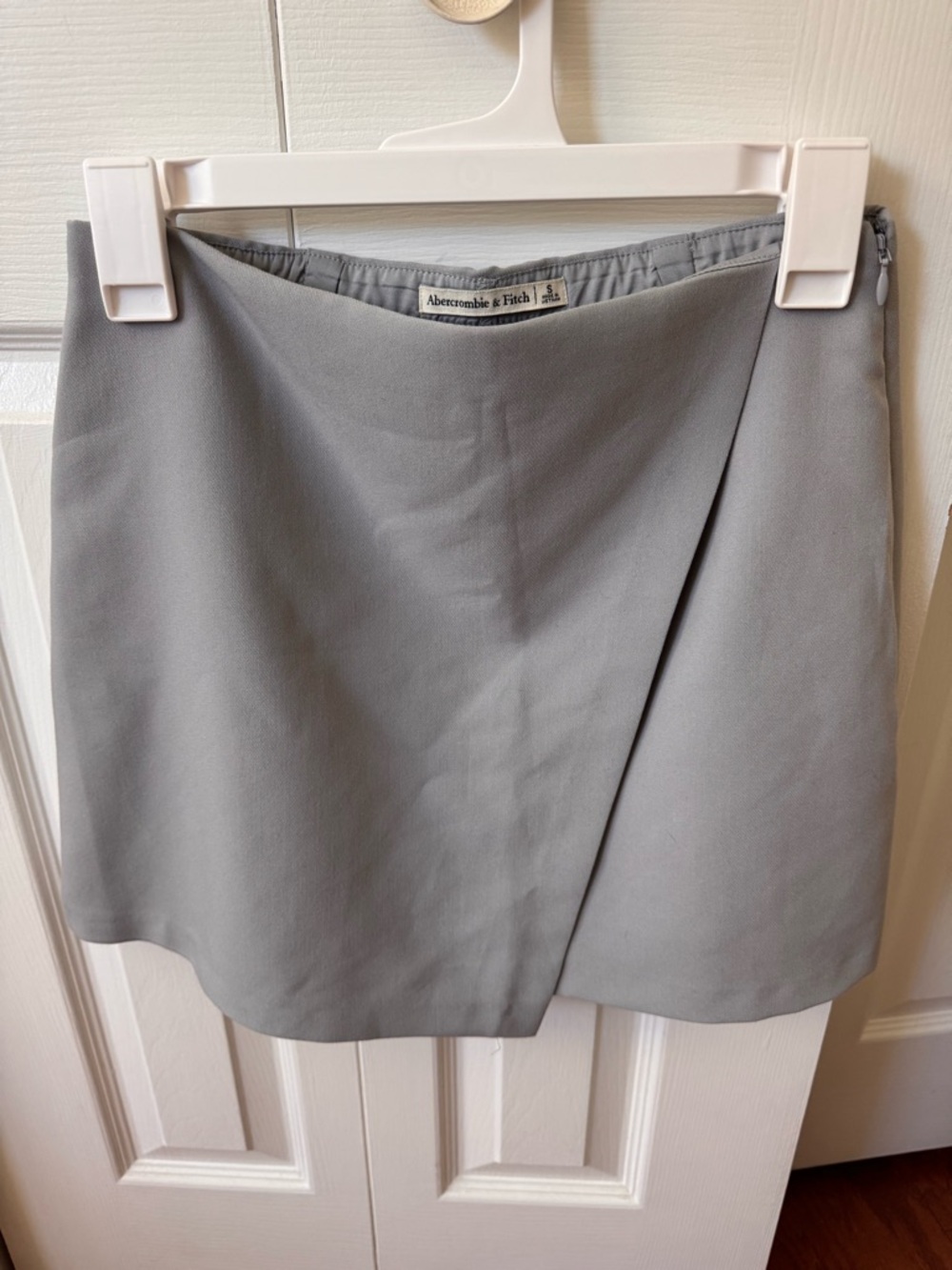 Abercrombie & Fitch Light Gray Wrap Mini Skirt